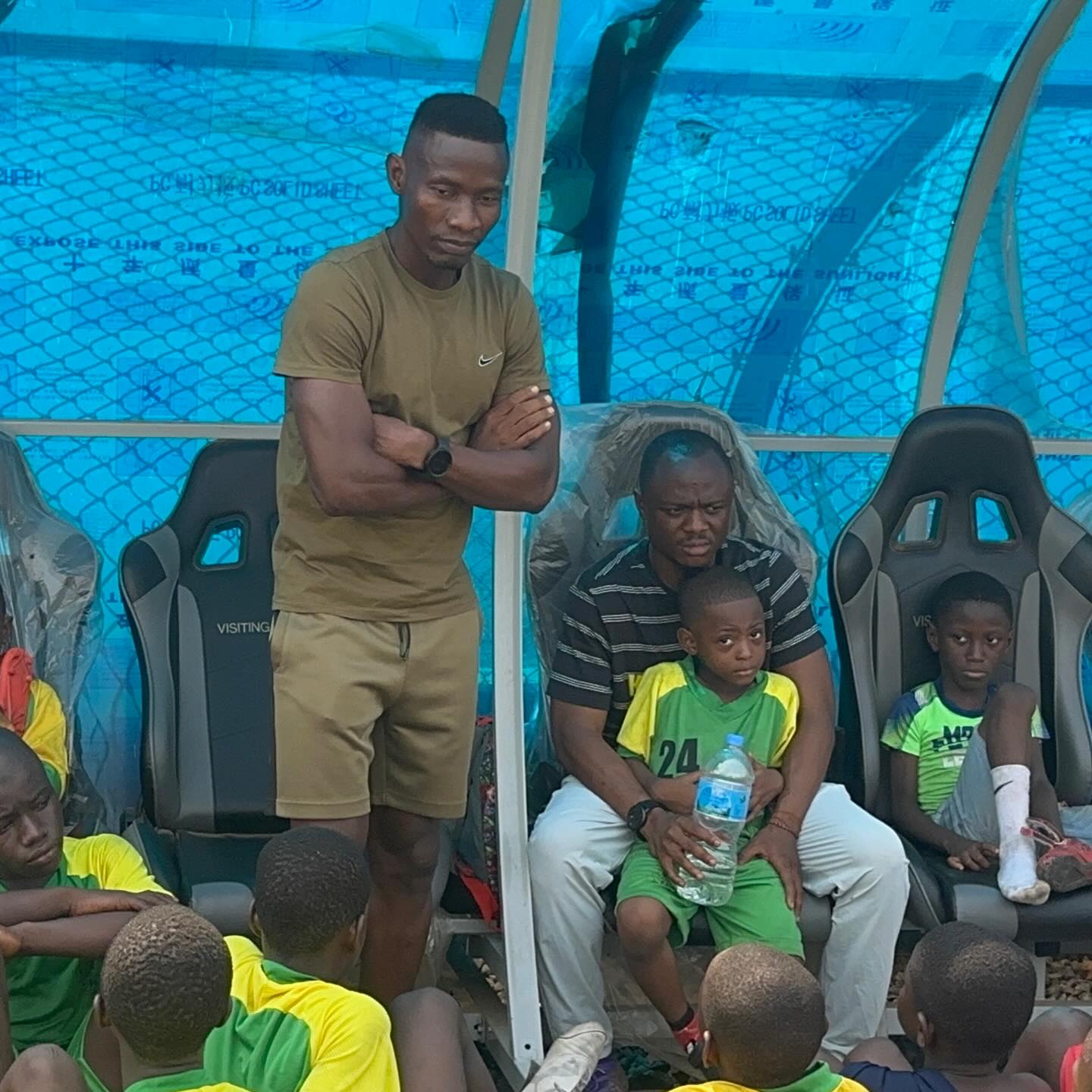 Young players seated during a foundation training session